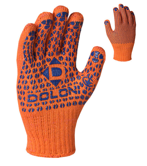 Doloni рукавички захисні трикотажні з ПВХ малюнком, розмір 10, Стандарт Плюс 584 Рівне - фото 1