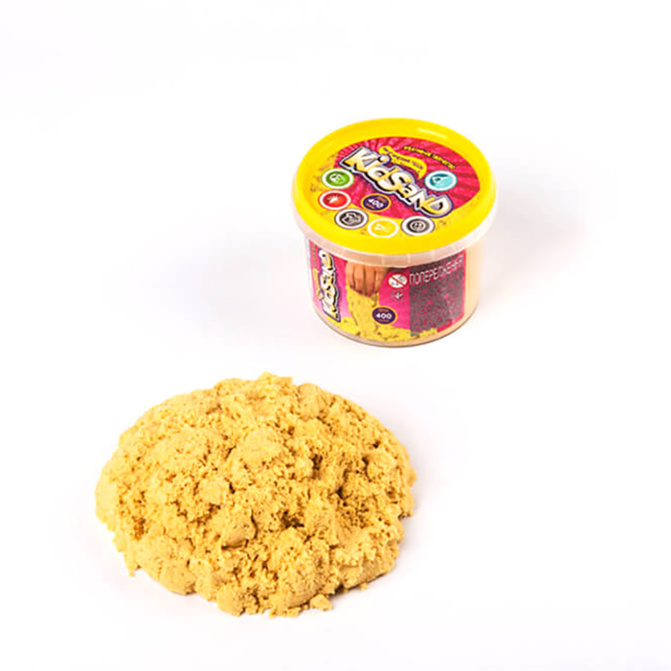 Набір креативної творчості "Кінетичний пісок "KidSand" KS-01-06, 400 гр Жовтий Вінниця - фото 1