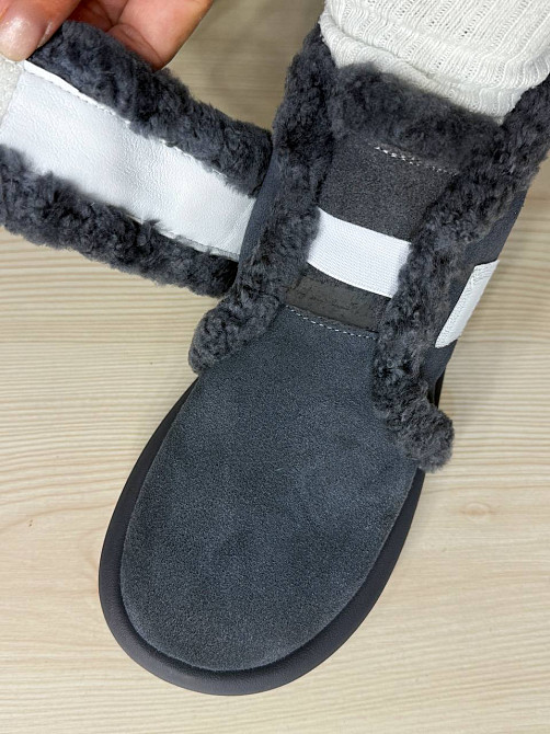 Ботинки женские Hengji 13-9 угги замшевые на меху с опушкой серые, 37, 23,5 см Киев - изображение 5