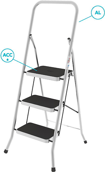 Драбина Colombo Security 3 щаблі (G206AT3W) Київ - фото 6