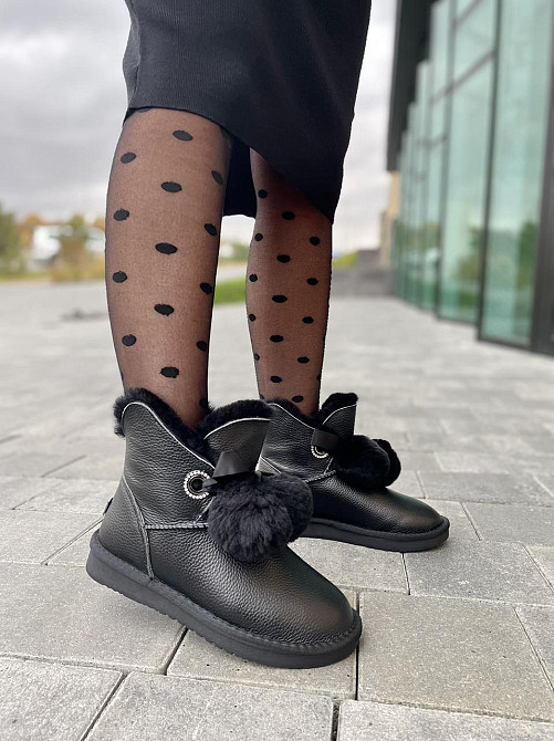 Lonza Угги жіночі LONZA чорні натуральна шкіра висота 14 см підошва 2 см (A8032-7A 4843) Коломыя - изображение 8