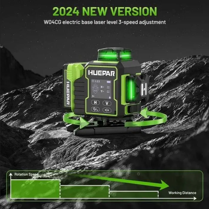 Лазерный уровень нивелир Huepar W04CG Premium 4D откалиброван 16 линий (с приемником Huepar LR5RG) Киев - изображение 9