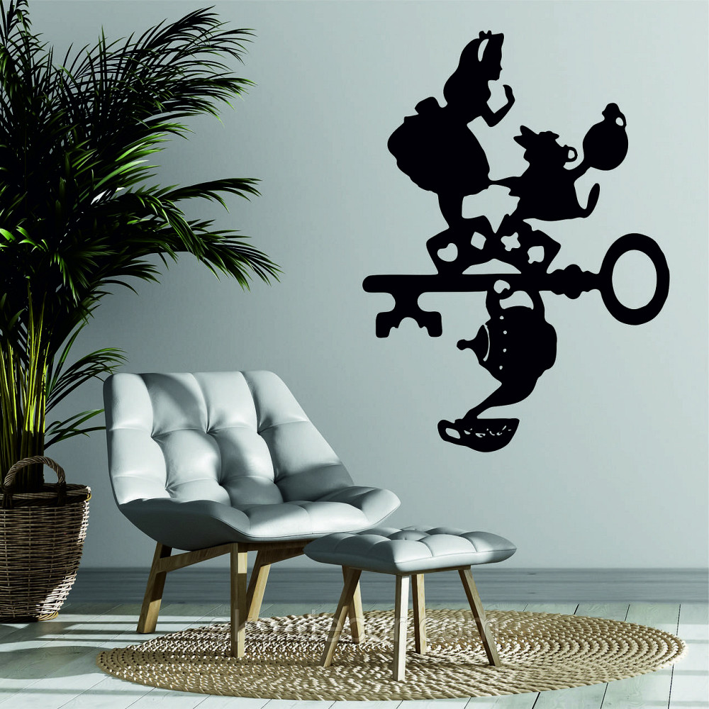 Декоративне настінне Панно «Аліса в країні чудес», Декор на стіну 70*50 см, Чорний Київ - фото 3