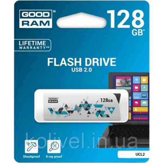 USB Flash GoodRAM 128GB USB 2.0 UCL2 White, Retail (UCL2-1280W0R11) Киев
