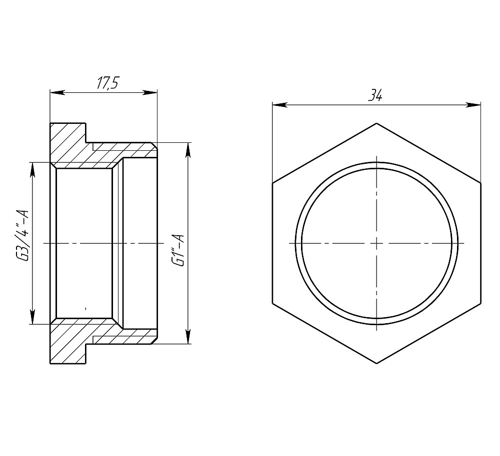 Футорка 1″х3/4″ЗВ латунна LF543S OPTIMUM Тернополь - изображение 3