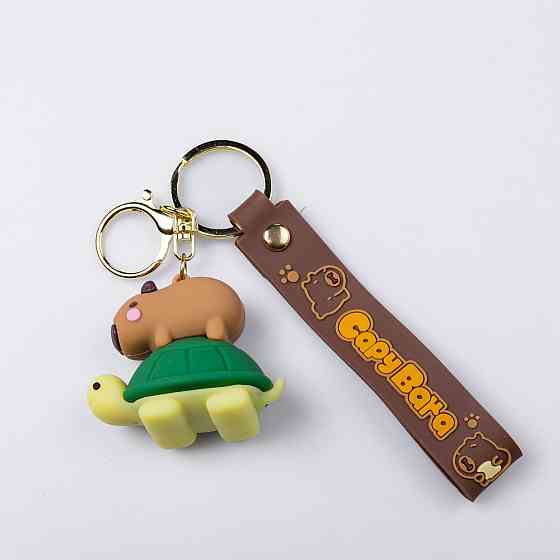 Детский брелок Капибара на черепахе 5×3×4 (см) для ключей, на сумку и рюкзак HP-55-24TURT Киев