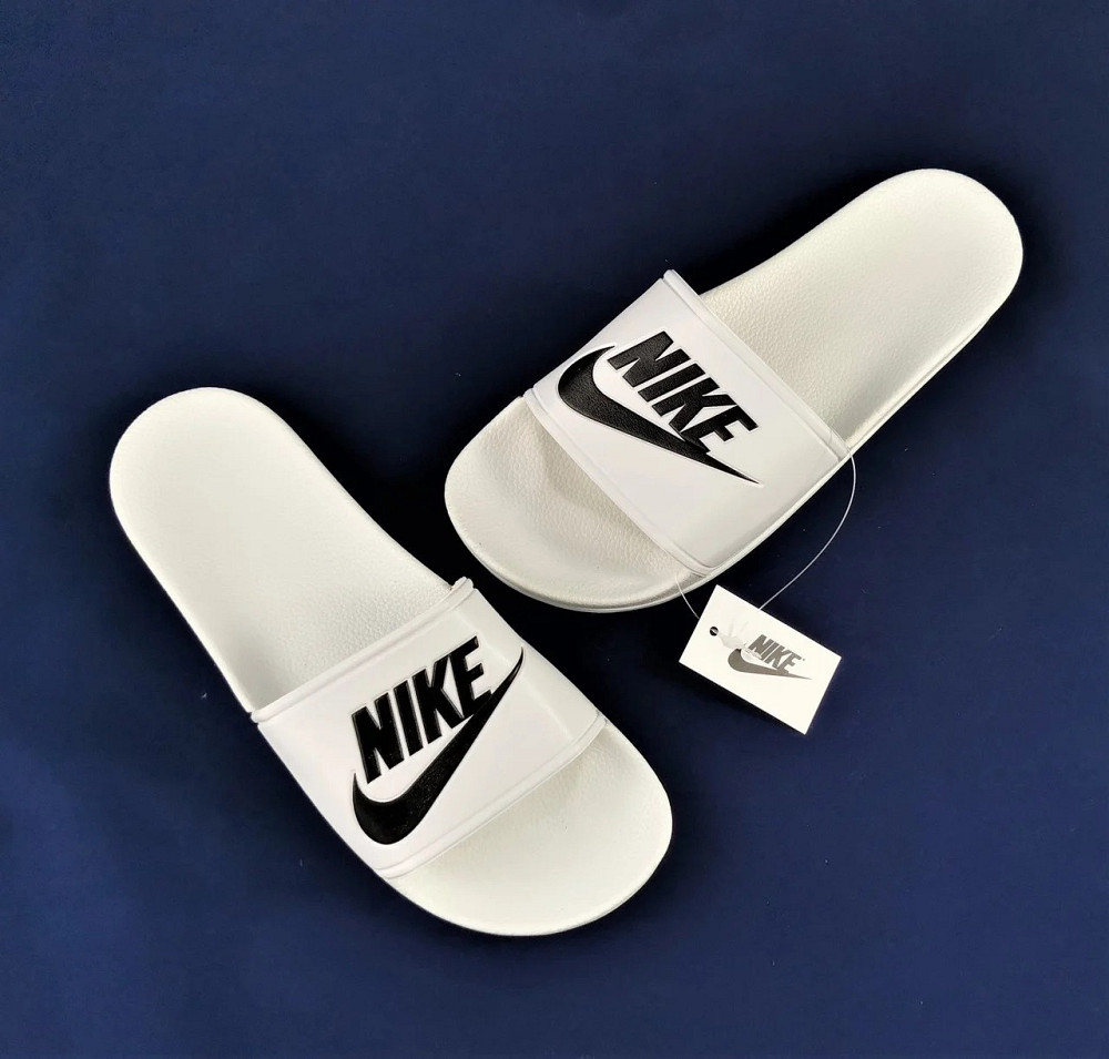 Мужские Белые Шлёпанцы Nike Сланцы Тапочки Найк (размеры: 45) Днепр - изображение 5