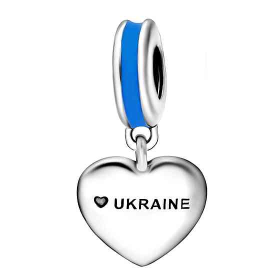 Срібний шарм-підвіска "З Україною у серці" MasterSem Київ