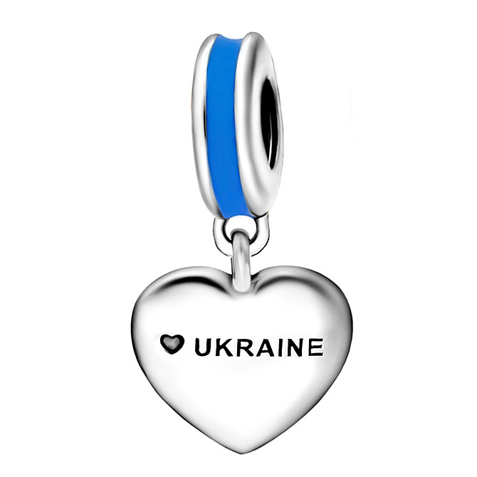 Срібний шарм-підвіска "З Україною у серці" MasterSem Київ - фото 2