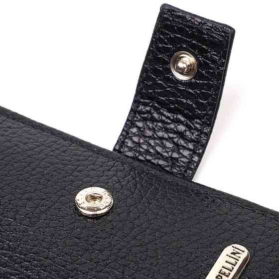 Красивый мужской бумажник из натуральной зернистой кожи CANPELLINI 21730 Черный Киев