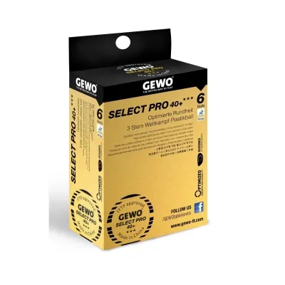 Мячик для настольного тенниса Gewo Select Pro 40+ ITTF 6 шт (86481200) (931059) Винница