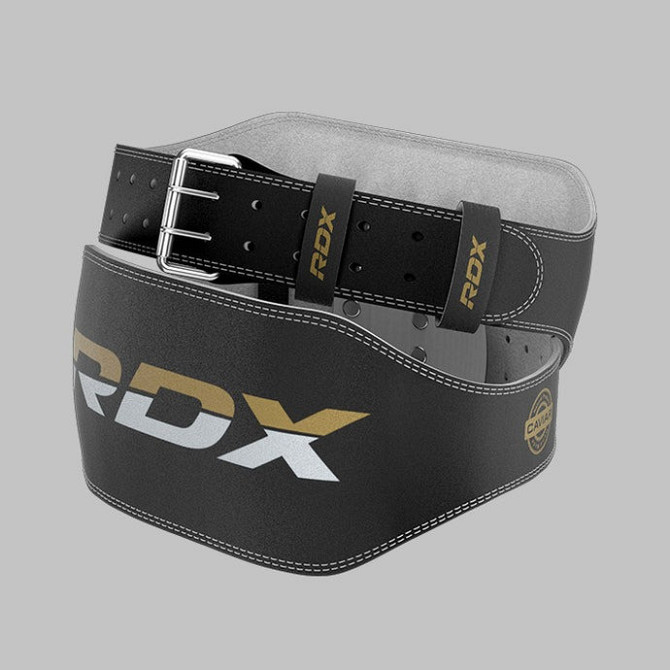 Пояс для важкої атлетики RDX 6 шкіряний Black Gold 2XL Кам'янське - фото 7