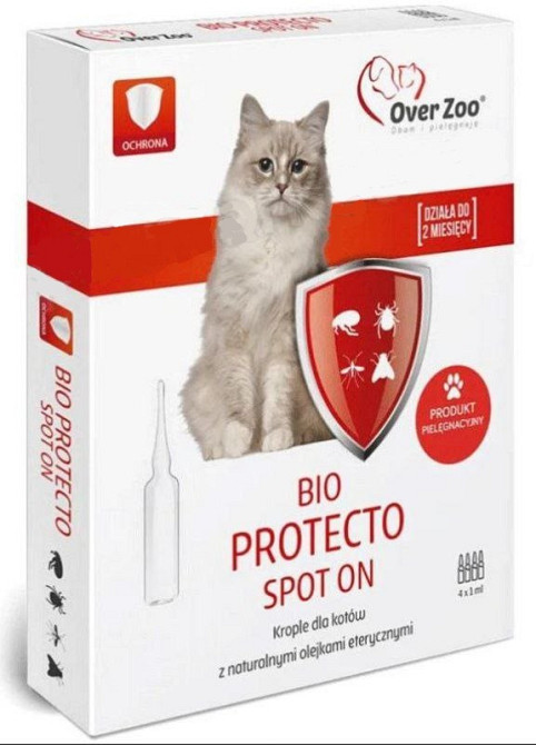 Протипаразитарні краплі Over Zoo Bio Protecto Spot On для котів - 4x1 мл Вінниця - фото 1