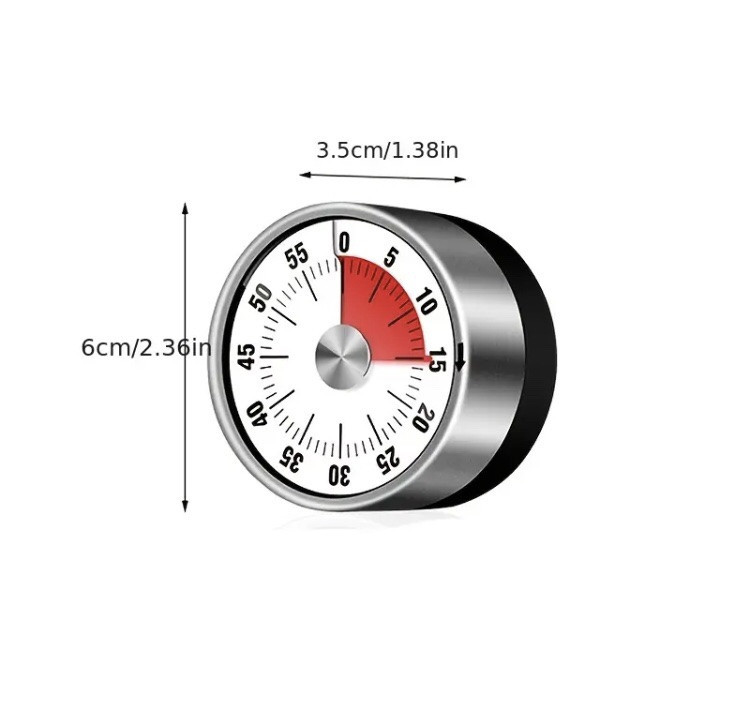Кухонный механически таймер обратного отсчета, основание металлическое, на магните на задней части Киев - изображение 4