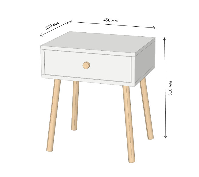 Тумба прикроватная LION Хьюге-4 Нимфея Альба (белый) (LION-041001) Днепр - изображение 9