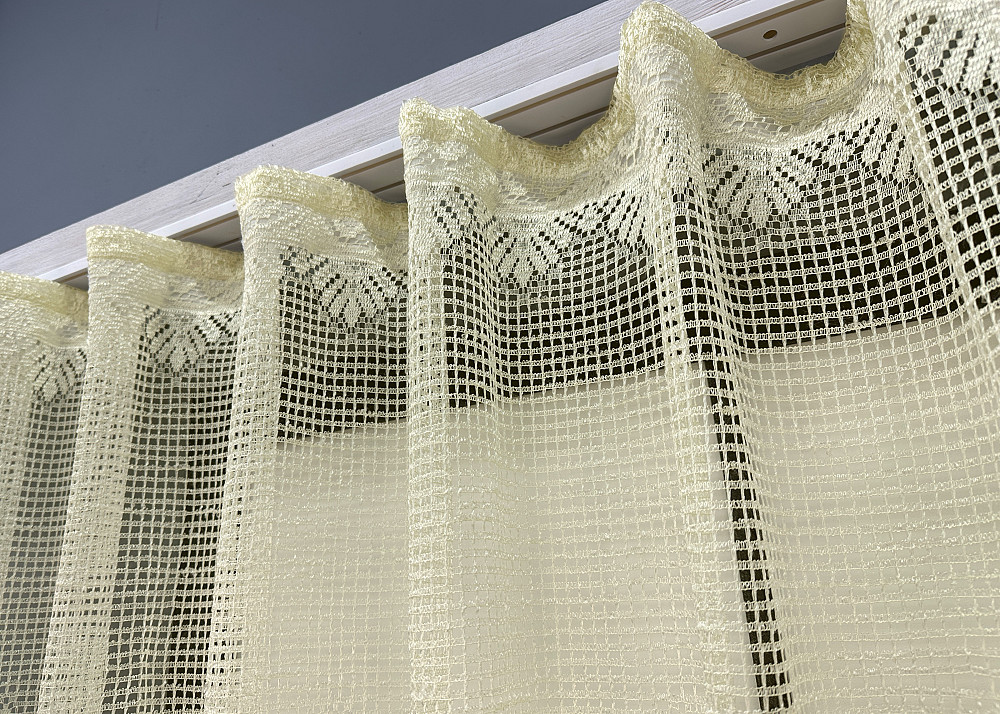 Тюль сетка VR-Textil Juli № 1718т Арка на кухню цвет кремовый с карамельным 300х160 см (53-0026) Киев - изображение 7