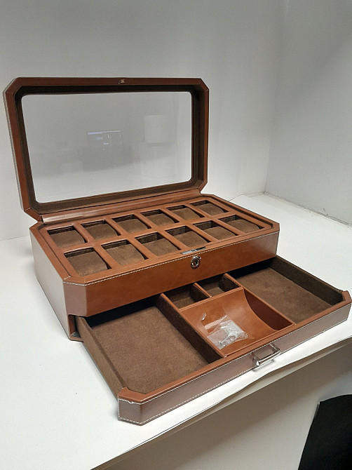 Скринька для зберігання годинників 12 комірок з висуним ящиком Rothwell Луцк - изображение 2