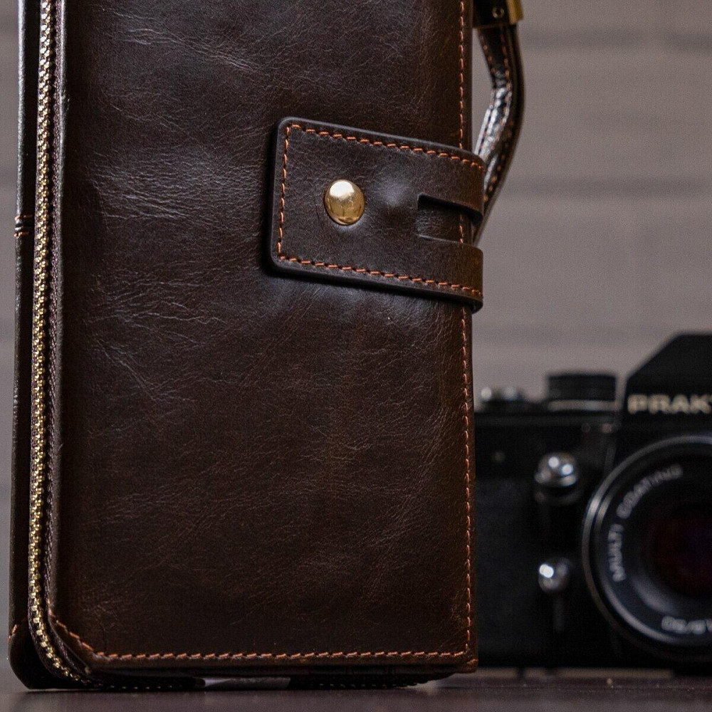 Мужской клатч в гладкой коже 20236 Vintage Коричневый Киев - изображение 3