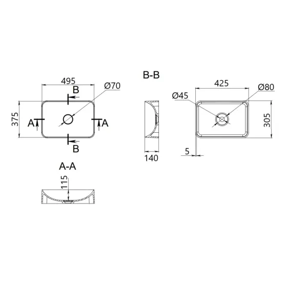 Раковина-чаша Qtap Cardinal 500х380х140 мм White QT04116302W Киев