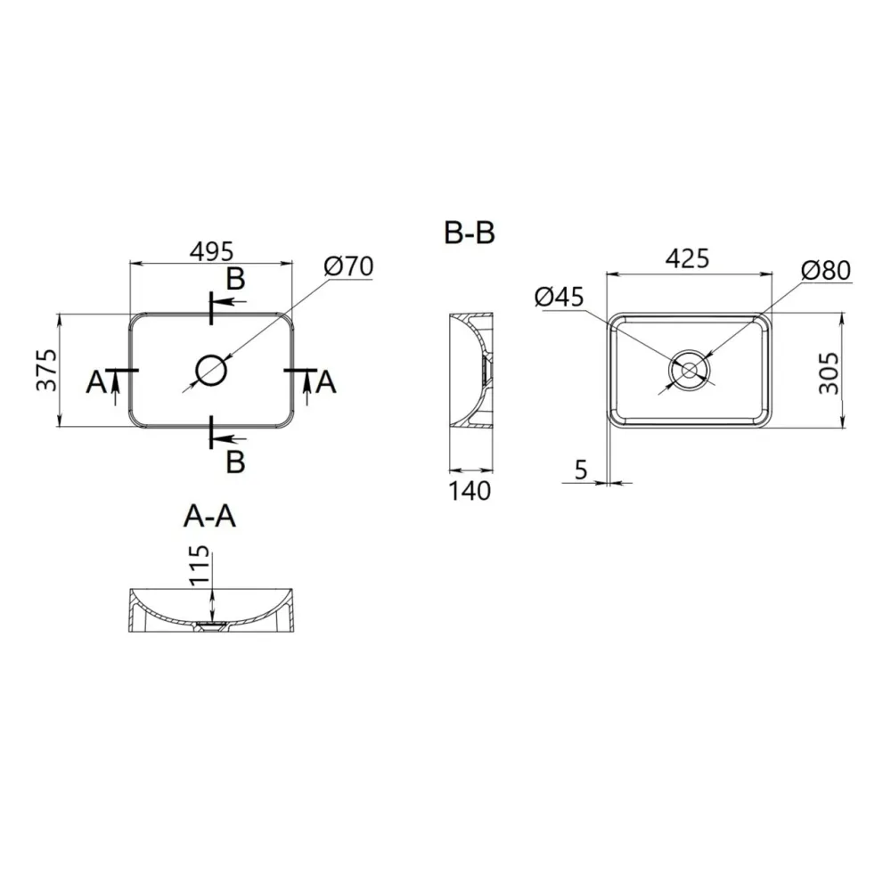 Раковина-чаша Qtap Cardinal 500х380х140 мм White QT04116302W Киев - изображение 6