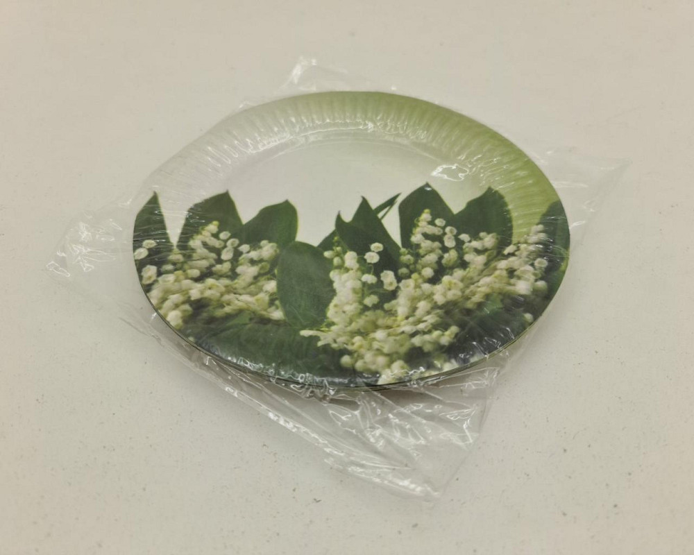 Паперова тарілка з малюнком 18 см "No 30"Ландиші 10 шт (1 пачка) Харків - фото 3