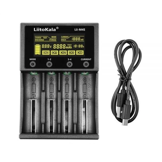 Зарядное устройство для аккумуляторов LiitoKala Lii-M4S (Li-ion IMR LiFe+NiMH) + Рower bank + Type-C Киев