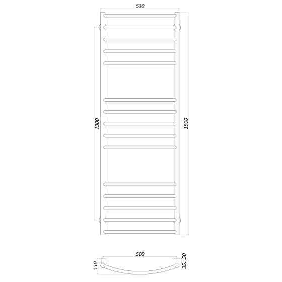 Рушникосушарка UNIO LDE EL 1500-500-15 Драбинка Дуга Еліт електро Киев