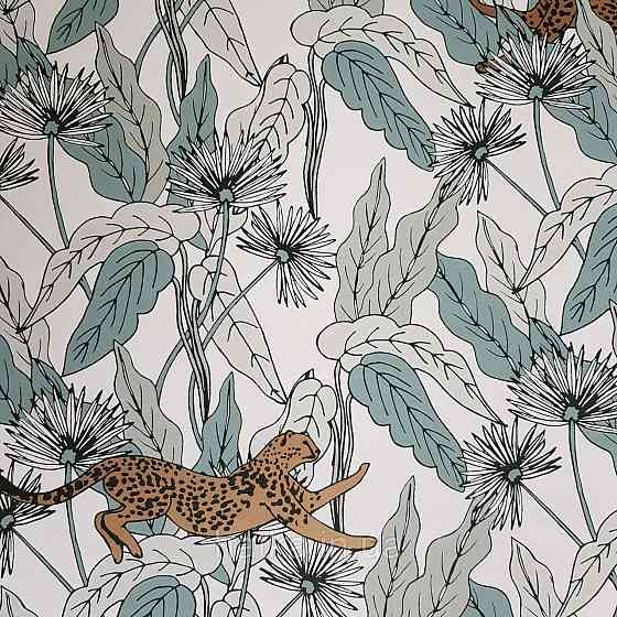 Шпалери вінілові на флізелін Caselio The Place to bed 0.53х10 м листя квіти білі рисі золотисті на рожевому Київ