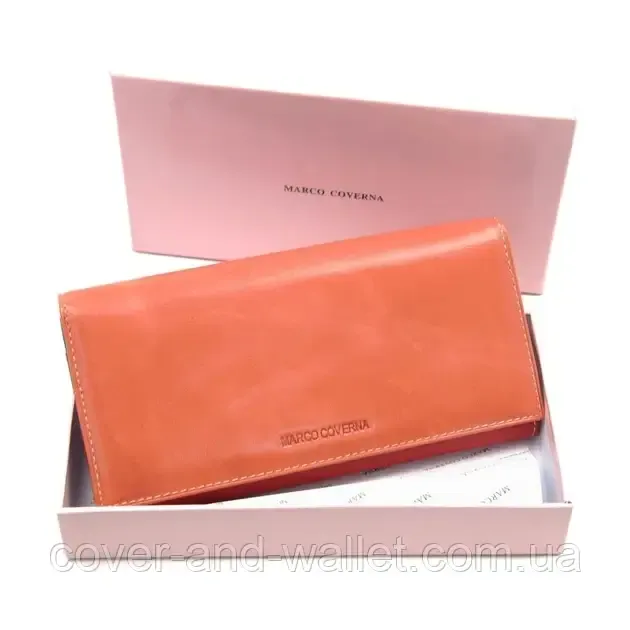 Класичний жіночий гаманець пудрового кольору із гладкої шкіри Marco Coverna Київ - фото 1