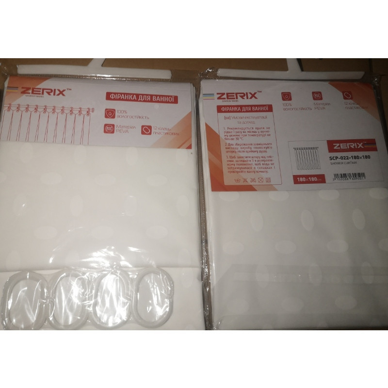 Шторка для ванної Zerix SCP-022-180x180 з PEVA    ( 11026 ) Харків - фото 4