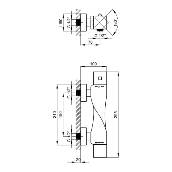 Змішувач для душу Qtap Zkrouceny термостатичний QTZKR40T105C Chrome Київ