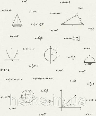 Шпалери вінілові на флізеліні Rasch Clasik 0,53х10 дитячі цифри вормули Хліття чорні на бежевому Київ - фото 2