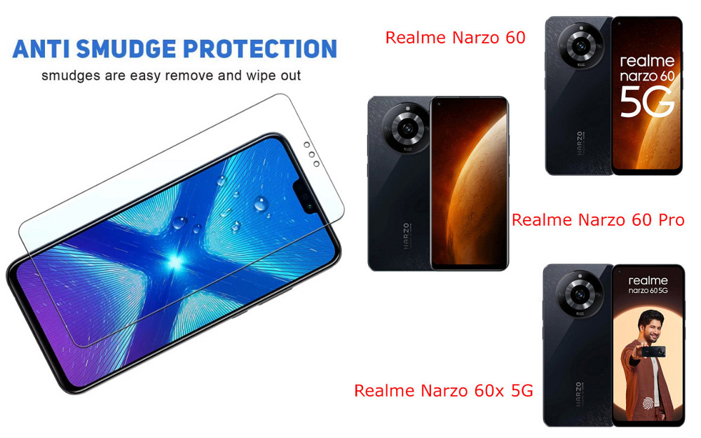 Защитное стекло NeoGlass для Realme Narzo 60, Narzo 60 Pro, Narzo 60x 5G – ультрапрозрачное и устойчивое Киев - изображение 3