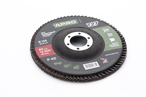 Круг лепестково-торцевой Р40 прямой 125мм (Т27) (КЛТ) APRO Ровно - изображение 1