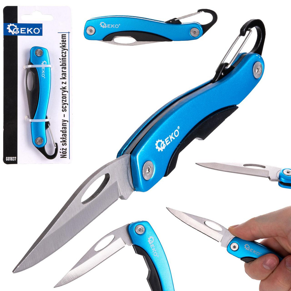 Монтерський складаний ніж (цизорик) "GeKo" з карабінчиком, лезо нержавіючої сталі Київ - фото 1