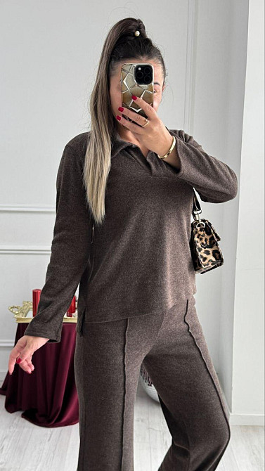 Женский базовый вязаный костюм двойка из ангоры Шоколадный, 42/44 Одесса - изображение 5