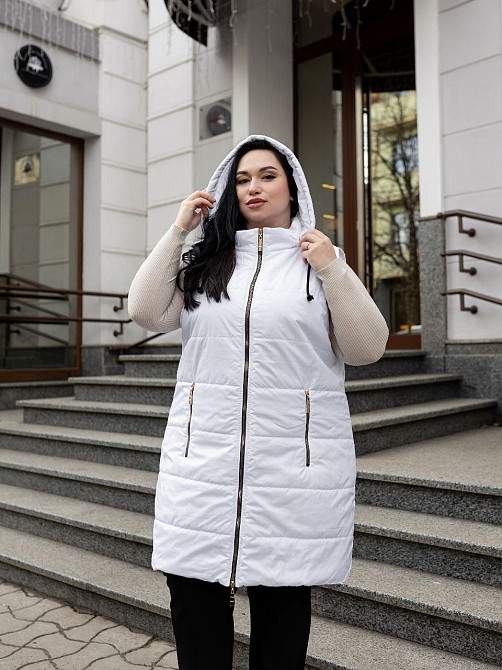 Женская длинная чёрная жилетка весна осень.  46-74р. Киев - изображение 9