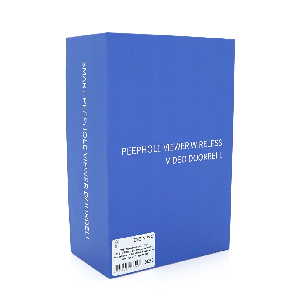 WiFi видеодомофон YOSO EYE1MPM43 с дисплеем, памятью и звонком на батареях (удаленный просмотр APP Tuya smart) Киев - изображение 3