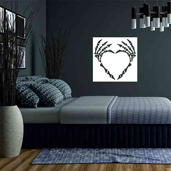 Декоративное настенное 3D Панно «Скелет», Декор на стену с объемом 90*90 см, Белый Киев