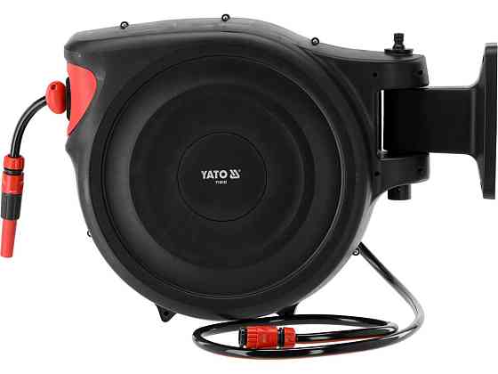 Шланг водяний Ø= 1/2" YATO l= 40 м з самозмотувальною котушкою і прямим зрошувачем [1] Одеса