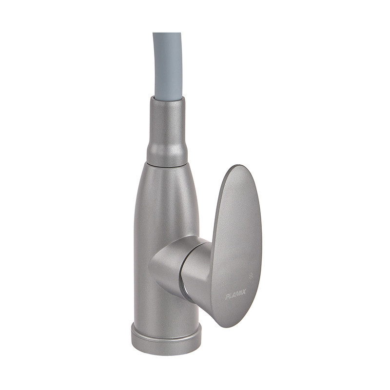 Смеситель для кухни PLAMIX CEZAR-011-B SET GRAPHITE REFL.GRAY с силиконовым изливом, с подводом (PM0720) Киев - изображение 3
