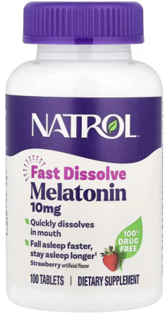 Мелатонин быстрорастворимый 10 мг Natrol Melatonin 100 таб со вкусом клубники Киев