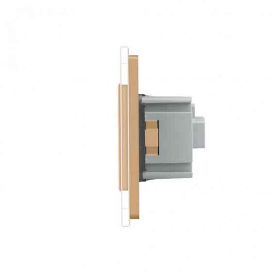 Розумний сенсорний ZigBee вимикач 2 сенсора 2 розетки Livolo золото скло (VL-C702Z/C7C2EU-13) Коломыя