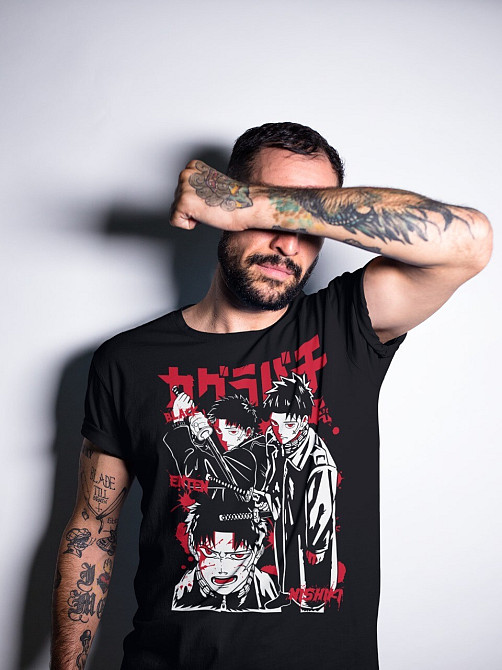 Футболка для хлопчика з аніме принтом Магічна битва оверсайз (зріст від 165 до 180) Чорний AnimeJ0394m Дніпро - фото 2