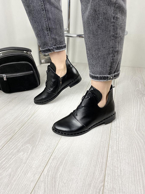 Черевики жіночі Odzi чорні натуральна шкіра 37р. (2343) Коломия - фото 1