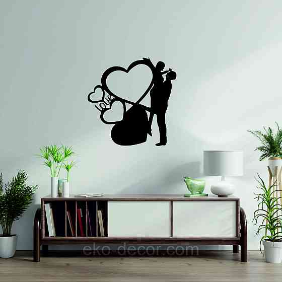 Декоративное настенное Панно «Любовь», Декор на стену 70*70 см, Черный Киев