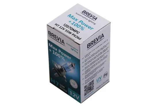 Лампа галогенная 12В  H7 Brevia +100% Max Power Винница