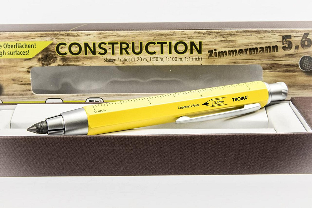Карандаш механический Troika Zimmermann (грифель HB 5,6 мм) с линейкой и стилусом Желтый Винница - изображение 2