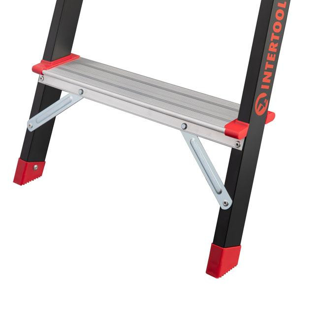 Драбина сталева, 4 сходинки, лоток для інвентарю, висота: 1350 мм, висота: висота до платформи: 850 мм, 150 кг INTERTOOL LT-0054 Киев - изображение 16