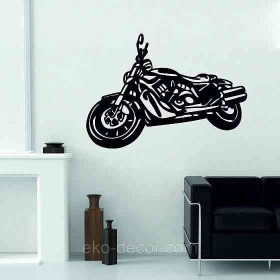 Декоративне настінне Панно «Мотоцикл» Декор на стіну 90*64 см, Чорний Київ